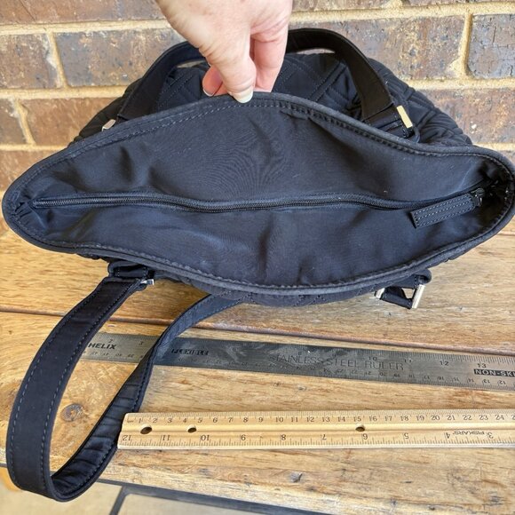 Vera Bradley Black Quilted Shoulder Bag Tote Purse Satchel READ DETAILS - Picture 11 of 16